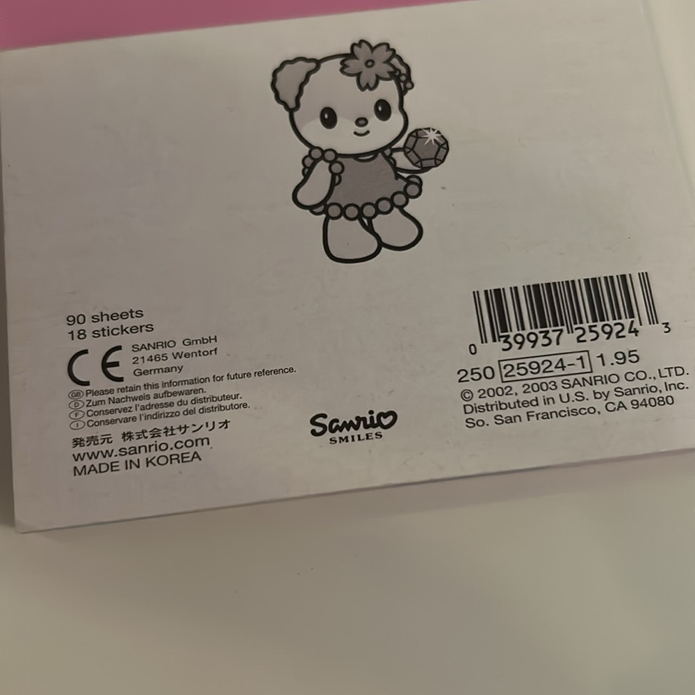 Vintage Sanrio Pinki Lili Notepad (& Bonus Hello Kitty Stickers!) - Picture 8 of 14